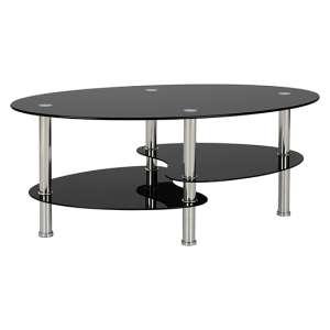 Cleish Black Glass Coffee Table With Silver Legs