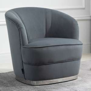 Cleo Fabric Upholstered Accent Chair In Grey