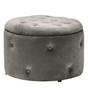 Cheam Round Storage Pouff In Charcoal
