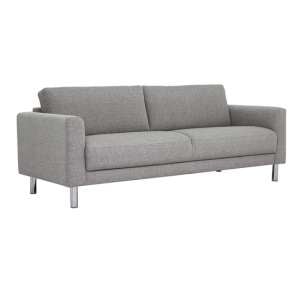 Clesto Fabric Upholstered 3 Seater Sofa In Light Grey