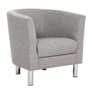 Clesto Fabric Upholstered Armchair In Light Grey