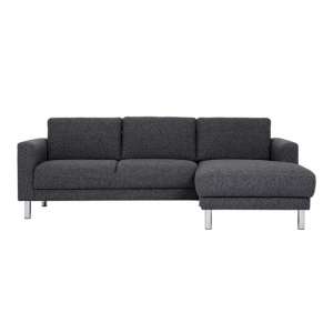 Clesto Fabric Upholstered Right Handed Corner Sofa In Anthracite