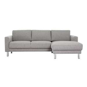 Clesto Fabric Upholstered Right Handed Corner Sofa In Light Grey