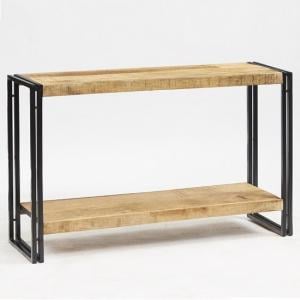 Clio Wooden Console Table In Reclaimed Wood And Metal Frame