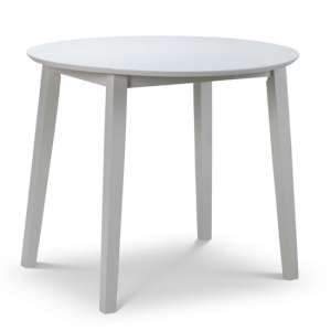 Calista Round Drop-Leaf Wooden Dining Table In Grey