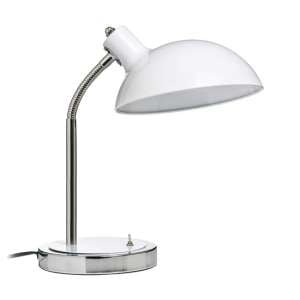 Coldin Flexible Metal Table Lamp In White And Chrome