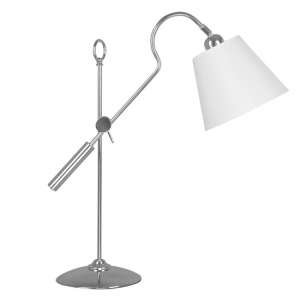 Coldin White Metal Shade Table Lamp With Chrome Base