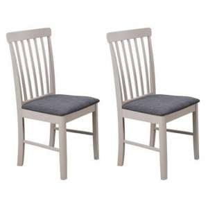 Cologne Grey Fabric Padded Dining Chair In A Pair