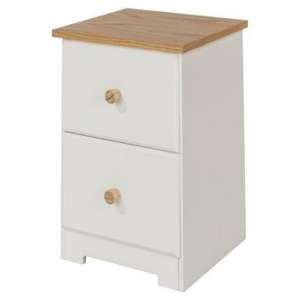 Chorley Two Drawer Bedside Cabinet In White And Soft Cream