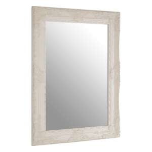 Comato Rectangular Wall Bedroom Mirror In Muted White Frame