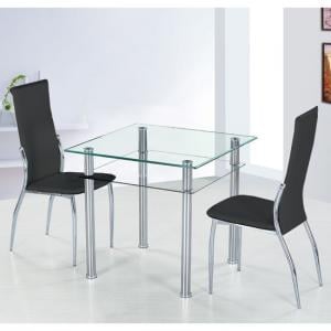 Glass Dining Table And 4 Chairs Uk Furniture In Fashion Como Glass Dining Table With 2 Black Pisa Chairs