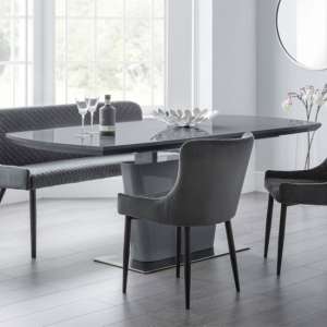 Cosey Extending High Gloss Dining Table In Grey