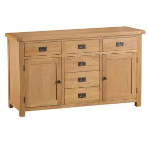 Concan Wooden 2 Doors And 6 Drawers Sideboard In Medium Oak