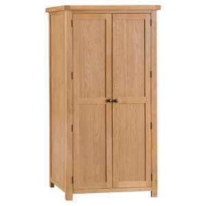 Concan Wooden 2 Doors Wardrobe In Medium Oak
