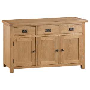Concan Wooden 3 Doors And 3 Drawers Sideboard In Medium Oak