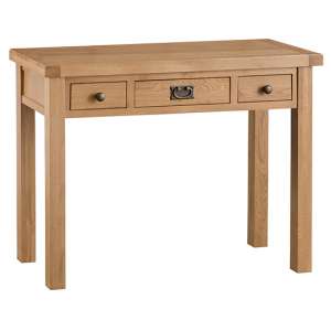 Concan Wooden 3 Drawers Dressing Table In Medium Oak