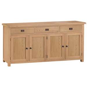 Concan Wooden 4 Doors And 3 Drawers Sideboard In Medium Oak
