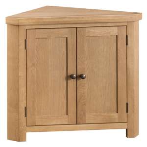 Concan Corner Wooden Storage Cabinet In Medium Oak