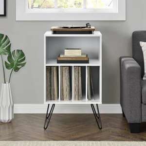 Cowes Turntable Bookcase In White
