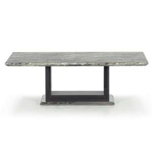 Connor Marble Coffee Table In Grey With High Gloss Base