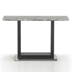 Connor Marble Console Table In Grey With High Gloss Base