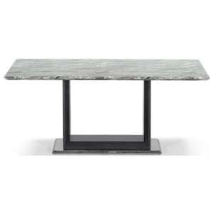Connor Marble Dining Table In Grey High Gloss With Polished Base
