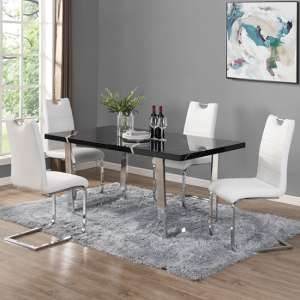 Constable Milano Marble Effect Dining Table 6 Petra White Chair