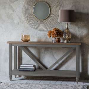 Cookham Wooden Trestle Side Table In Grey