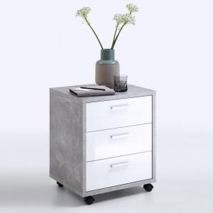 Cooper Office Cabinet In Light Atelier And White High Gloss