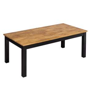 Chollerford Oiled Wood Coffee Table With Black Frame