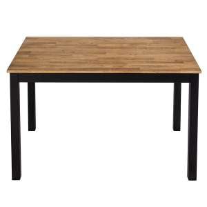 Chollerford Oiled Wood Dining Table With Black Frame