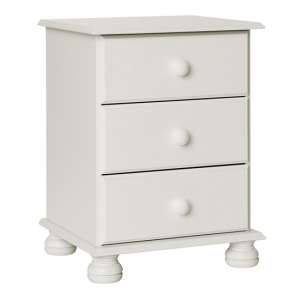 Copenham Wooden 3 Drawers Bedside Cabinet In White