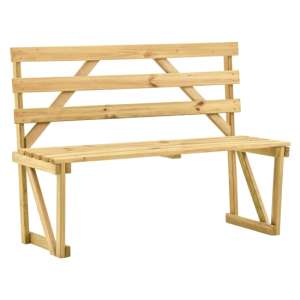 Cora 120cm Wooden Garden Seating Bench In Green Impregnated