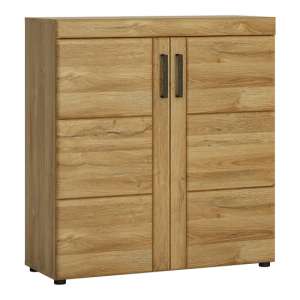 Corco Wooden 2 Doors Shoe Storage Cabinet In Grandson Oak