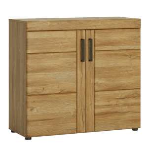 Corco Wooden 2 Doors Storage Cabinet In Grandson Oak