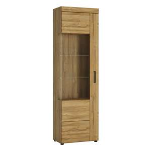 Corco Tall Left Handed Display Cabinet In Grandson Oak