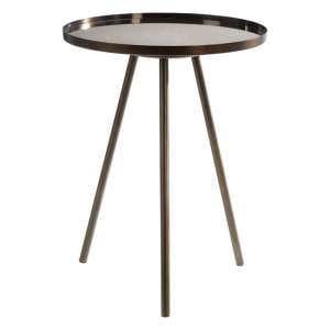Cordue Round Glass Top Side Table In Black
