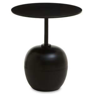 Cordue Round Metal Side Table In Black