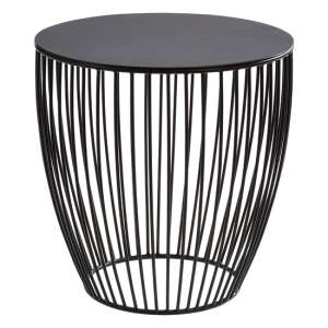 Coreca Round Metal Side Table With Tapered Base In Black