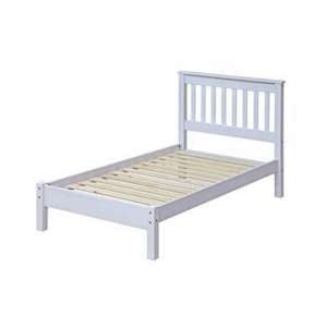 Consett Single Slatted Bed In White Washed Wax Finish