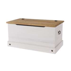 Consett Storage Trunk In White Washed Wax Finish