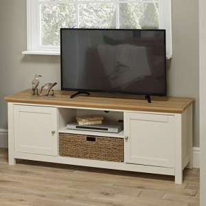 Cornet Wooden TV Stand In Cream And Oak Finish