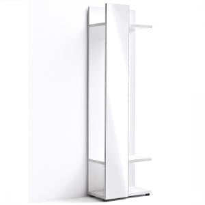 Corona Coat Stand In White Gloss With Mirror