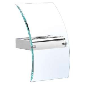 Corridor LED Bevelled Curved Glass Wall Light In Chrome