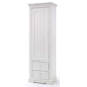 Corrin Wooden Left Shoe Cupboard In White With 1 Door 2 Drawers