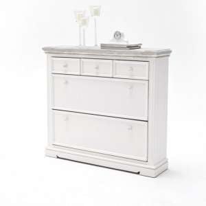 Corrin Wooden Shoe Cupboard Wide In White With 2 Flaps Doors