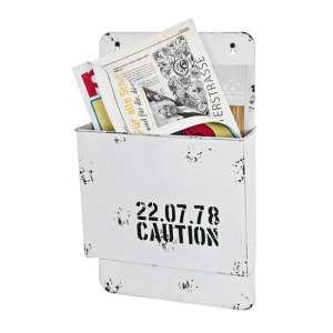 Corsicana Metal Magazine Rack In Antique White