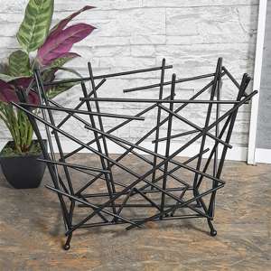 Corsicana Metal Magazine Rack In Black
