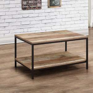 Coruna Wooden Coffee Table In Rustic And Metal Frame