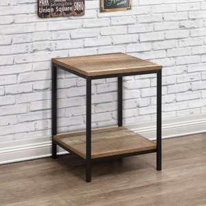 Coruna Wooden Lamp Table In Rustic And Metal Frame